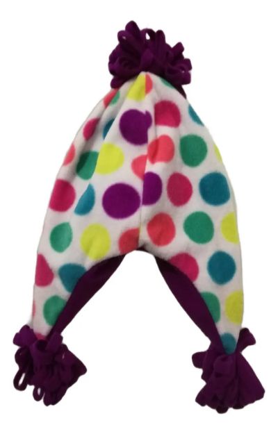 Imagen de Gorro Polar Con Orejera Bolita De Colores Nena De 4 A 7 Años Violeta S/m
