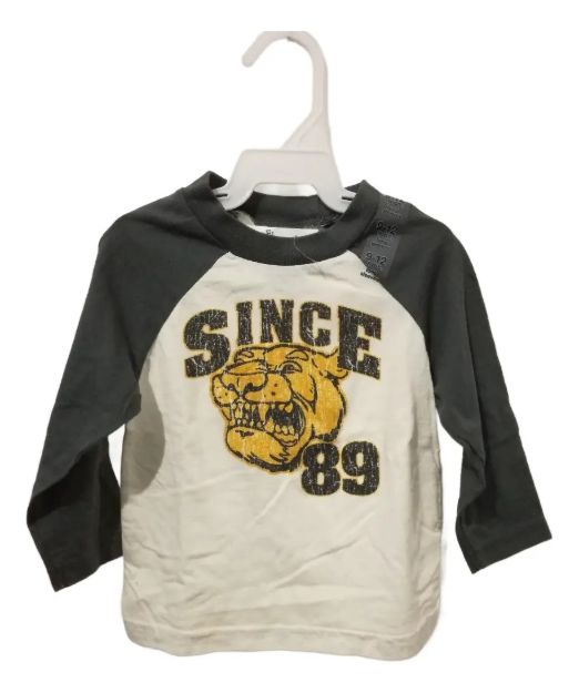 Imagen de Remera Mangas Largas Algodón Bebés Invierno The Children Pla Blanco Tigre 9 A 12 Meses Liso