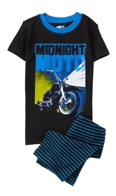Imagen de Pijama Corto De Algodon Con Short Crazy8 Para Varon Motos Negro-azul