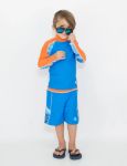 Imagen de Short Licra Agua Surf Protección Uv Playa Piscina Tuga Niños Naranja 2 A 3 Años