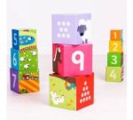 Imagen de Cubos apilables con números y animales de correspondencia Bigjigs