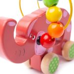 Imagen de Juego de elefante en madera de arrastre y motricidad fina Bigjigs