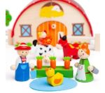 Imagen de Casa granja de madera con granjeros y animales Bigjigs