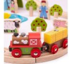 Imagen de Juguete De Madera Pista Con Granja 45 Piezas Bigjigs Pista De Tren