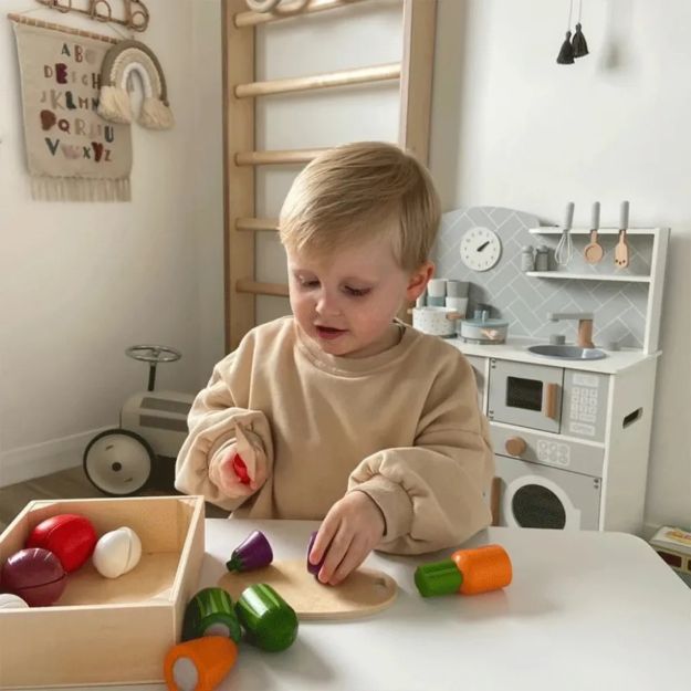 Imagen de Canastos comida de corte madera Bigjigs - verduras