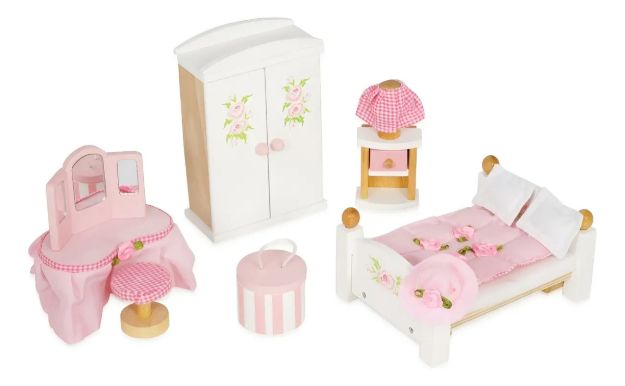Imagen de Juego de dormitorio para casa de muñecas