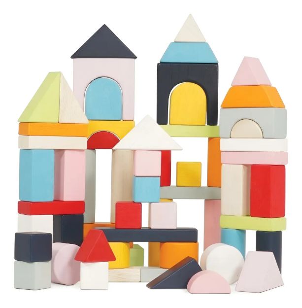 Imagen de Bloques de madera multicolor 60pcs