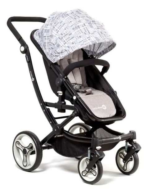 Imagen de Coche Bebedue Urban Reclinable Moises Capota De Lluvia Bebes - Gris