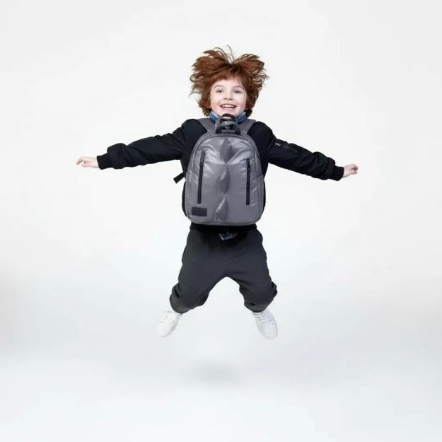 Imagen de Mochila infantil impermeable y vegana-Dino Gris