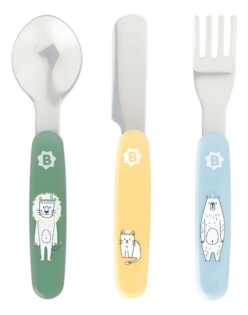 Imagen de Set de cuchara, tenedor y cuchillo Acero Inox Badabulle