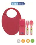 Imagen de Pack cubiertos y babero silicona con estuche Bebedue