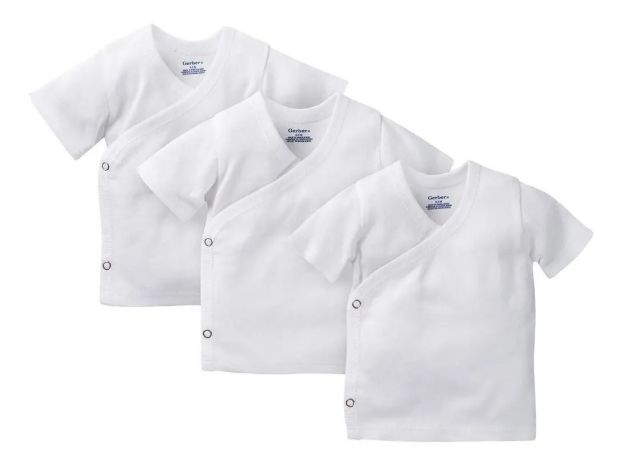 Imagen de Set x3 remeras manga corta blancas Gerber  0-3m