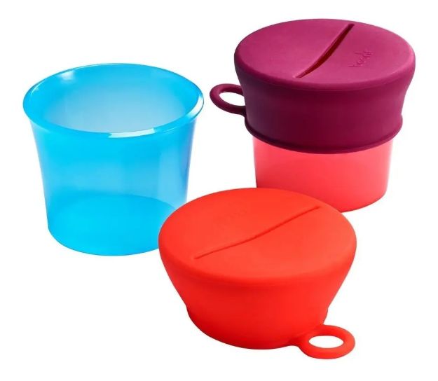Imagen de Pack de 2 cerealeros con tapa de silicona Boon - Fucsia