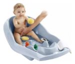 Imagen de Bañera con adaptador para el bebé y antideslizante Thermobaby azul