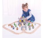 Imagen de Pista De Trenes Con Estilo Medieval Juguete Madera  Bigjigs Tren Gris