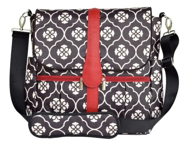 Imagen de Mochila Bolso Maternal Jjcole Floral Espacioso Backpack Negro Floreado