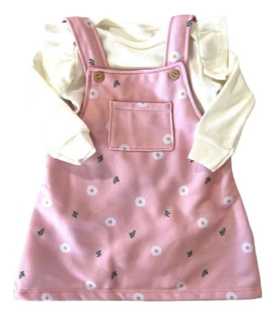 Imagen de Baby Gut Salopete Conjunto Bebés Body Manga Larga Y Vestido  Beige 6 A 9 Meses