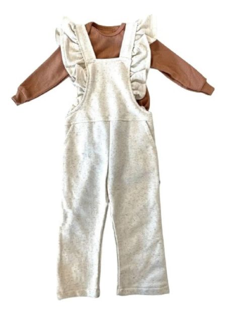 Imagen de Baby Gut Jardinera Bebé Con Remera Manga Larga Algodon Beige 36 A 42 Meses