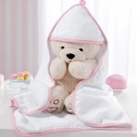 Imagen de Toalla Con Capucha Bebes Rizo De Algodón Tamaño 80x65cm  Rosa