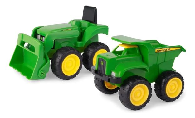 Imagen de Tractor excavador y camión volquete John Deere
