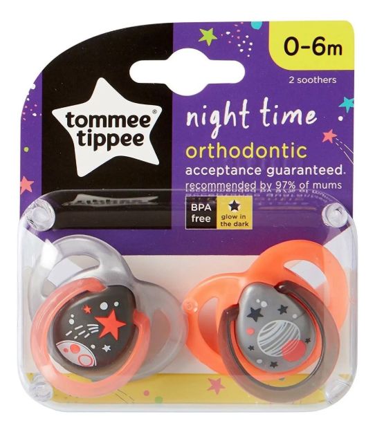 Imagen de Set x 2 chupetes Ortodóntico nocturnos 0-6m Tommee Tippe