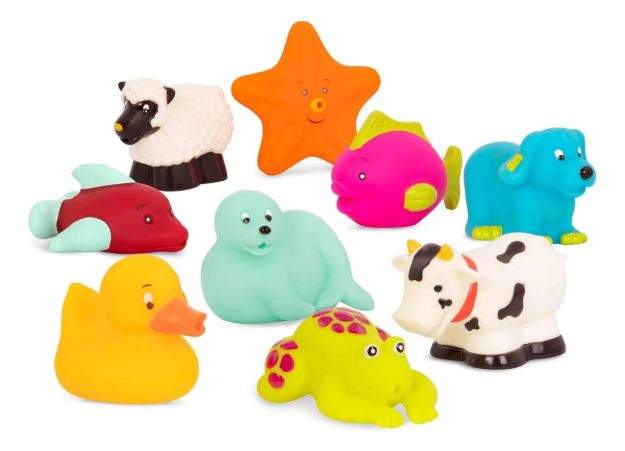 Imagen de Set de 9 animalitos granja/marino silicona para el agua