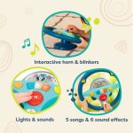 Imagen de Juguete Volante Musical Con Luz Y Sonidos Niños 2 Años+ Btoy - azul
