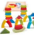 Imagen de Juego madera de construcción con figuras geométricas Bigjigs