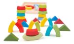Imagen de Juego madera de construcción con figuras geométricas Bigjigs
