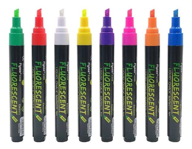 Imagen de Pack X8 Marcadores Fluorescentes Tiza Liquida Flysea S368