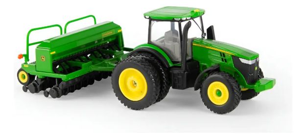Imagen de Tractor con sembradora 7215r escala 1/64 John Deere