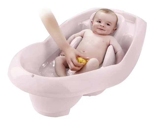 Imagen de Bañera con adaptador para el bebé y antideslizante Thermobaby  Rosa