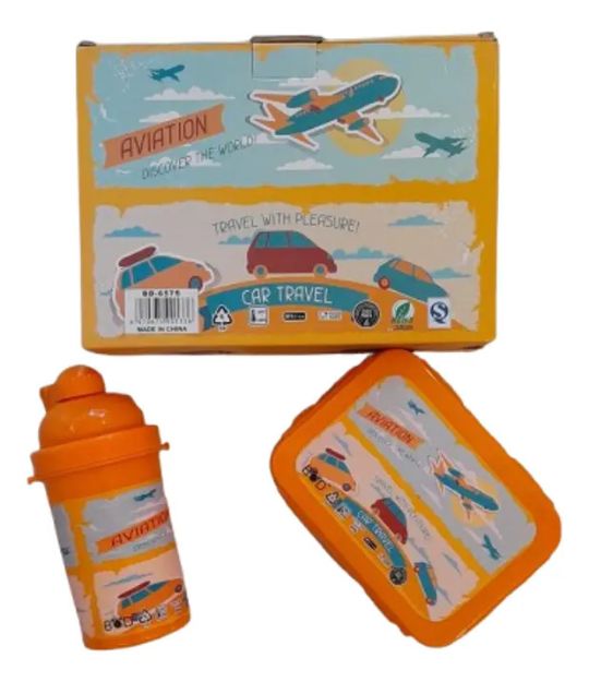 Imagen de Lanchera ,Vaso  y cubiertos  naranja