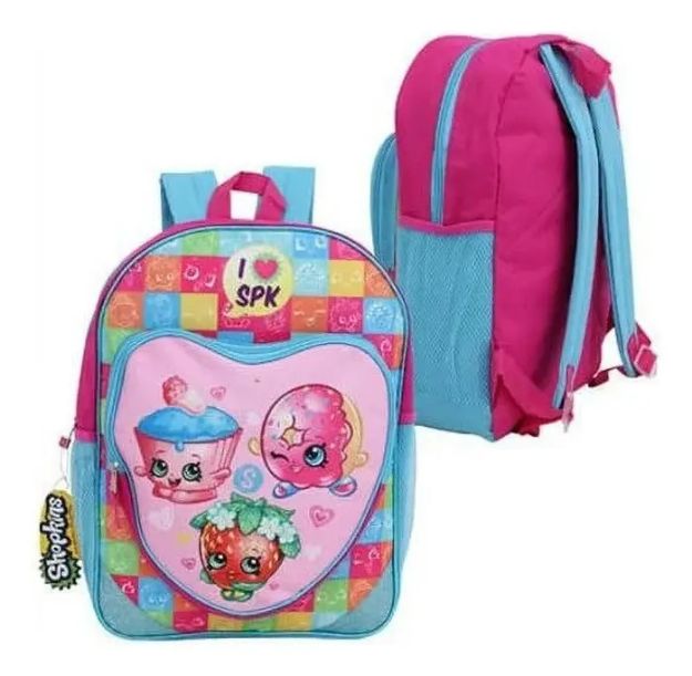 Imagen de Mochila escolar rosa frutas