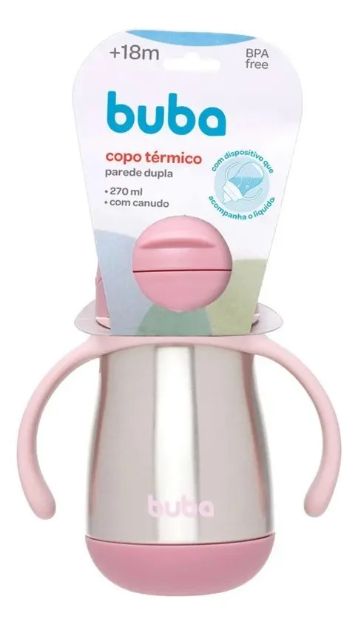 Imagen de Vaso antivuelco con Asas Térmico 270ml Buba rosa