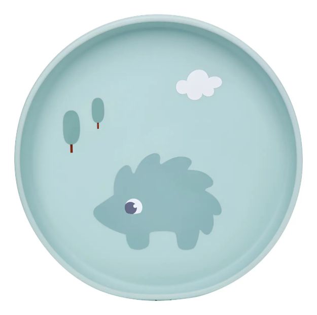 Imagen de Plato de silicona con antideslizante verde Buba