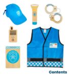 Imagen de Disfraz de policía con accesorios de madera Bigjigs