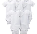 Imagen de Set de 5 bodies blancos mangas cortas blanco Gerber  0-3m