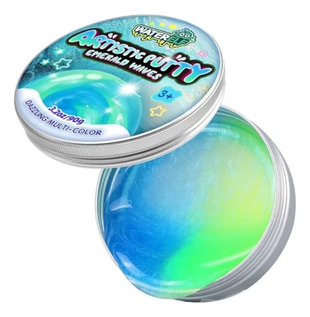 Imagen de Slime Artistico Putty Multicolores Water Elf Sensorial Solid - Emerald Waves