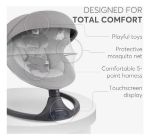 Imagen de Silla Mecedora Electronica Bebés 0 A 9kg Kikkaboo Codie GRIS Lisa