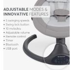 Imagen de Silla Mecedora Electronica Bebés 0 A 9kg Kikkaboo Codie GRIS Lisa