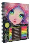 Imagen de Libro para colorear con hojas negras Nebulous Stars Coralia