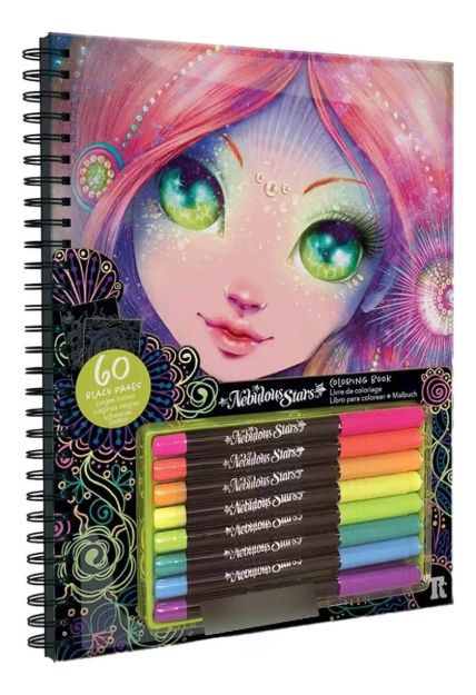 Imagen de Libro para colorear con hojas negras Nebulous Stars Coralia