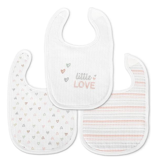 Imagen de Pack x3 baberos tela algodón con velcro Lorelli Little Love
