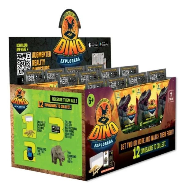 Imagen de Packx12 Dinosaurios coleccionables arqueología con realidad aumentada