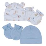 Imagen de Set Gorros Y Mitones algodón azul