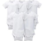 Imagen de Set de 5 bodies blancos mangas cortas blanco Gerber 3-6m