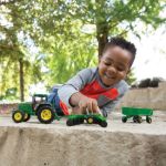 Imagen de Tractor John Deere 6410 a escala 1:32 con remolque y disco de alas.