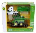 Imagen de Cosechadora John Deere S80 a escala 1:64 con semirremolque y plataforma baja - Set de juego de camión de juguete