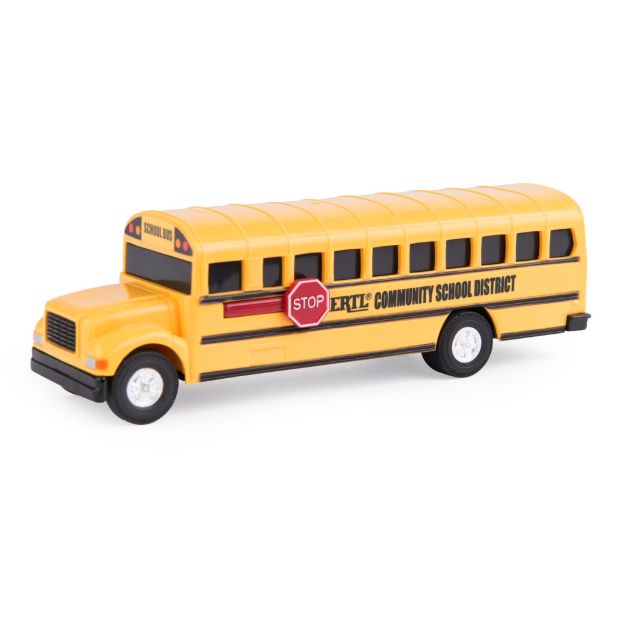 Imagen de Autobús escolar de juguete ERTL con señal de stop funcional John Deere